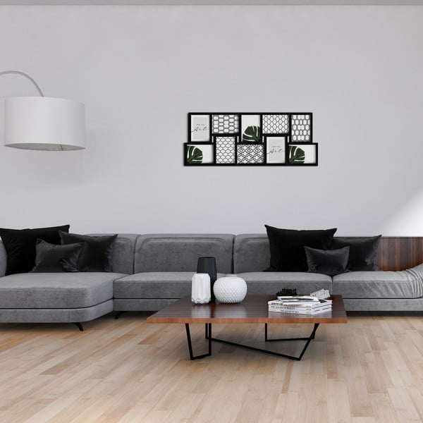 Черна пластмасова рамка за стена 75x30 cm  -image-1