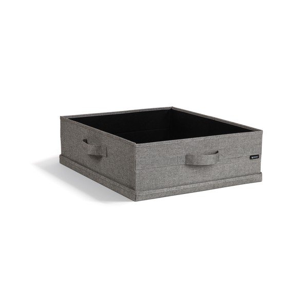 Сива текстилна кутия за съхранение с капак 46x56x16 cm Soft Storage Low – Bigso-image-2