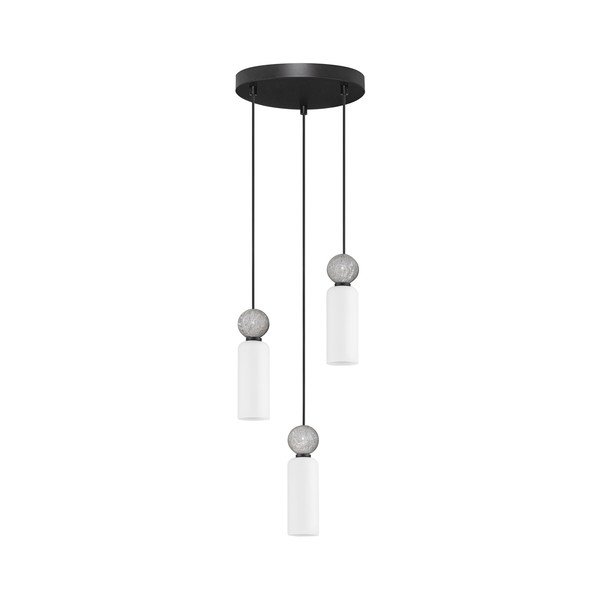 Матово черно каменно висящо осветително тяло със стъклен абажур ø 25 cm Filomena – Nova Luce