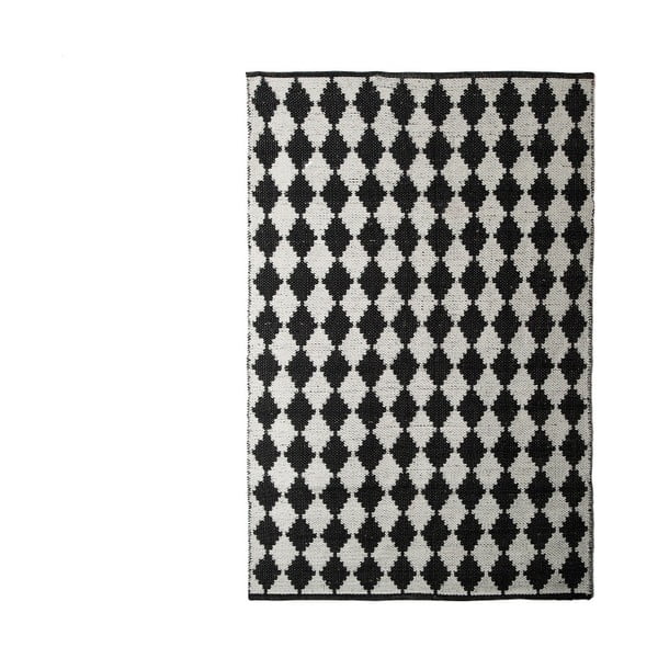 Černobílý koberec TJ Serra Diamond, 100 x 120 cm