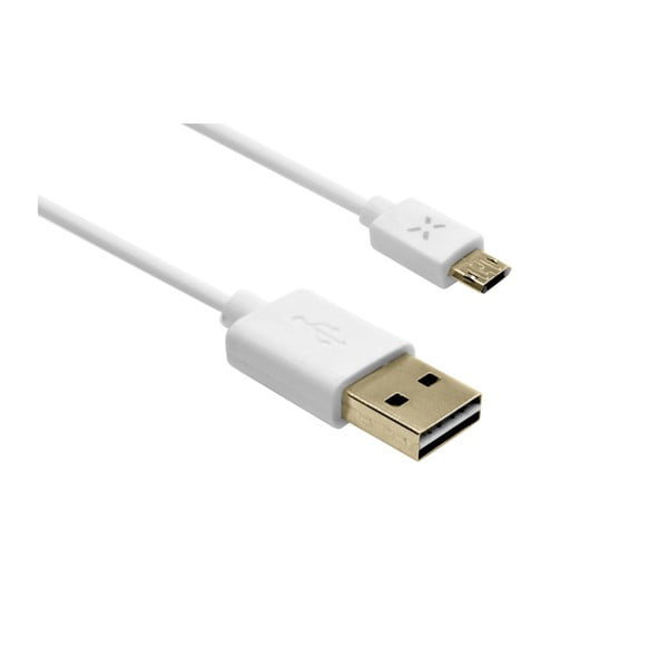 Bílý oboustranný USB datový kabel Fixed TO microUSB s konektorem microUSB, 1m