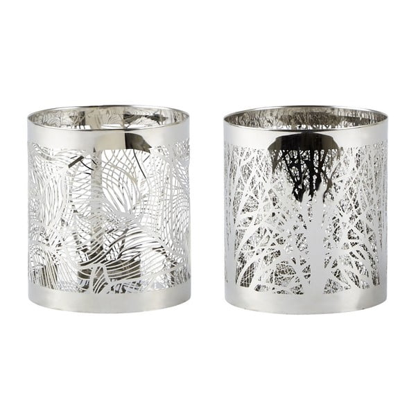 Комплект от 2 свещника Silver Stain, 9 cm - Villa Collection