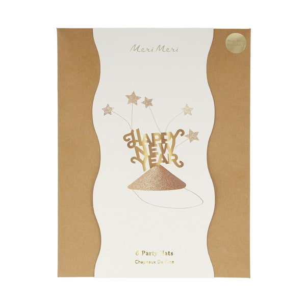 Парти шапки в комплект от 6 броя Happy New Year - Meri Meri-image-2