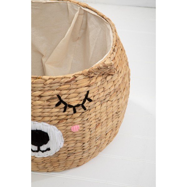 Детска кошница за играчки от воден зюмбюл в естествен цвят ø 49x40 cm Lidi Cat Face – Premier Housewares-image-1