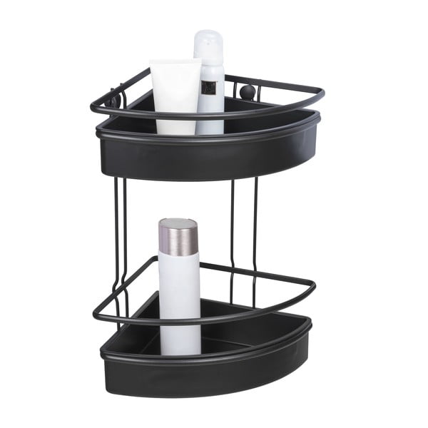 Черен ъглов рафт за душ Molinella, 30 x 22 cm - Wenko-image-2