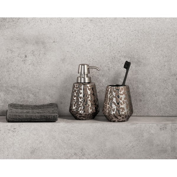 Керамична чаша за четка за зъби в сребристо Burgos - Wenko-image-3