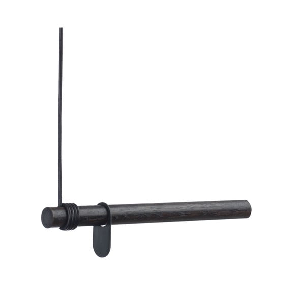 Черна стенна закачалка от масивен дъб 50 cm Swing – LIND DNA