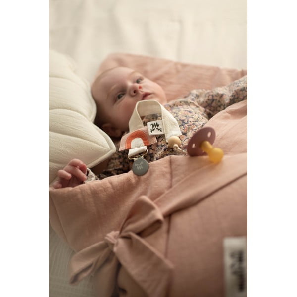 Розово памучно бебешко одеяло 75x75 cm - Malomi Kids-image-4