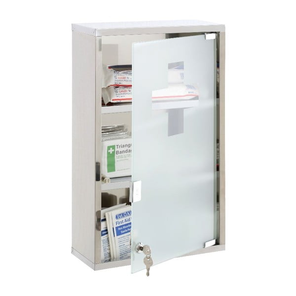 Пластмасова висяща аптечка в сребристо 30x51 см - Premier Housewares-image-1