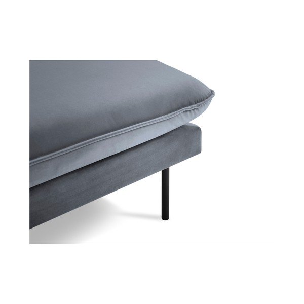 Стол за отдих от сиво кадифе, десен ъгъл Vienna - Cosmopolitan Design-image-4