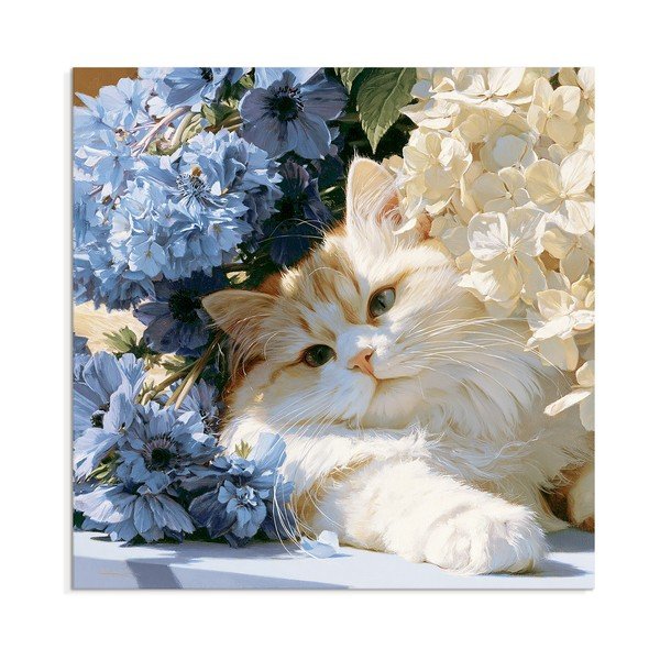Печатна върху платно картина 32x32 cm Floral Feline – Styler