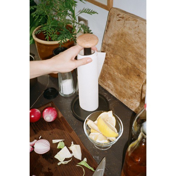 Черна стойка за кухненска хартия ø 15 cm Paper Pal – Rosendahl-image-1