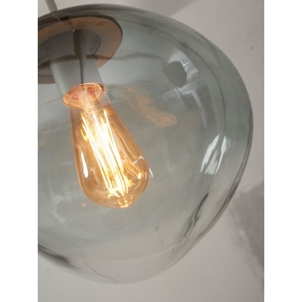 Сиво висящо осветително тяло със стъклен абажур ø 12 cm Helsinki – it's about RoMi-image-3