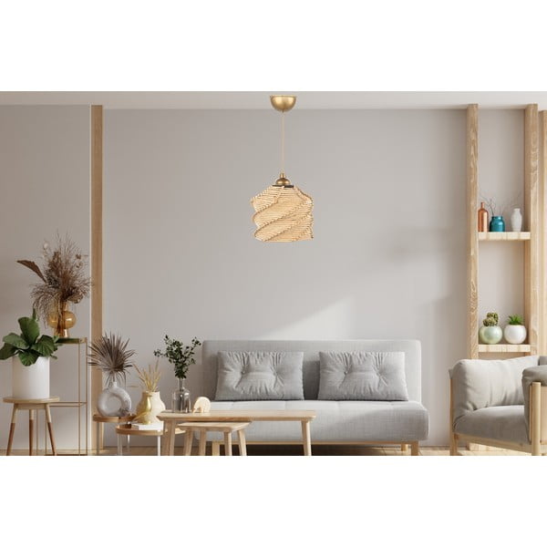 Светлокафяво висящо осветително тяло ø 20 cm – Opviq lights-image-3