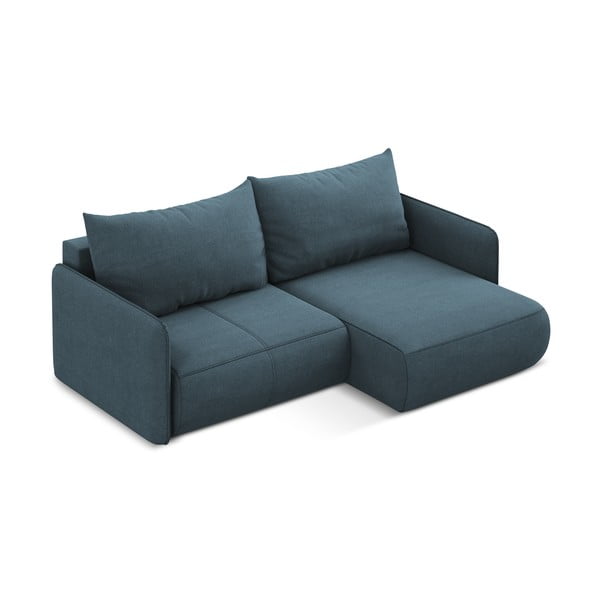 Син разтегателен ъглов диван с място за съхранение (десен ъгъл) Nanea – Makamii-image-4
