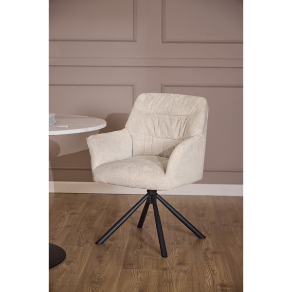 Бежов тапициран трапезен стол с подлакътници Alonso – Actona-image-2