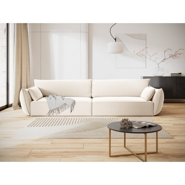 Бежов кадифен диван 248 cm Vanda – Mazzini Sofas-image-1