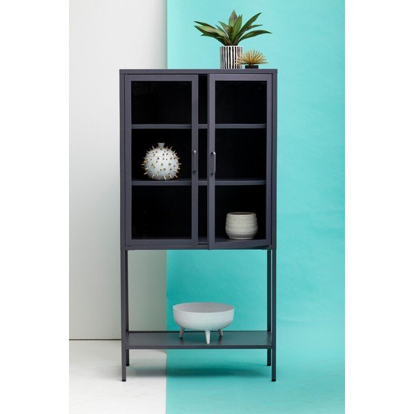 Сива стоманена витрина 75x150x35 cm Acier – Premier Housewares-image-4