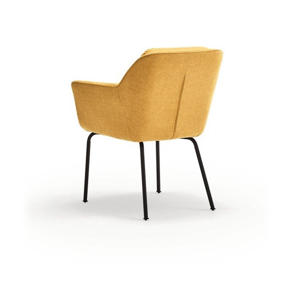 Тапициран трапезен стол с подлакътници в цвят горчица Sadira – Teulat-image-4