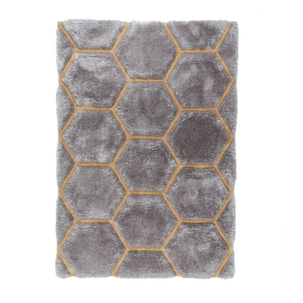 Сив килим , 160 x 230 cm Honeycomb - Flair Rugs
