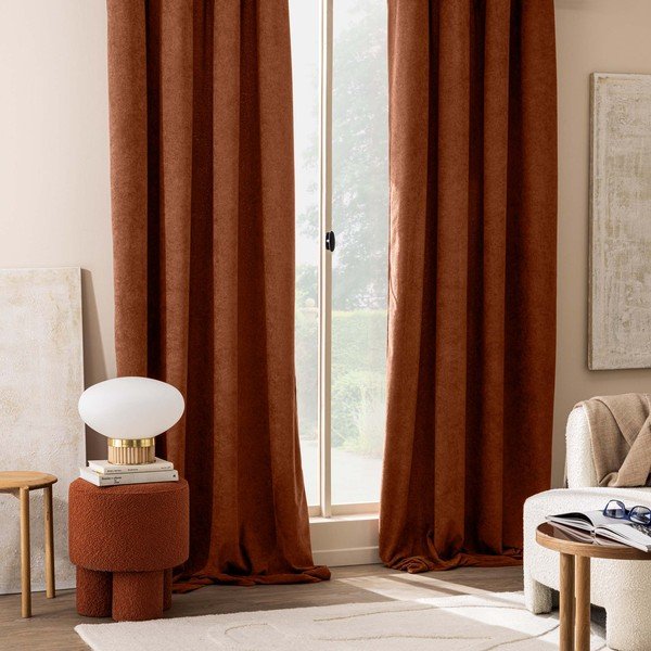 Теракотено перде от букле 140x260 cm Winona – douceur d'intérieur-image-1
