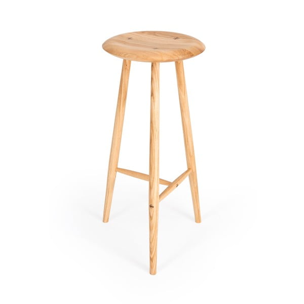 Бар стол от масивен дъб в естествен цвят (височина на седалката 75 cm) Blanc – Gazzda-image-4