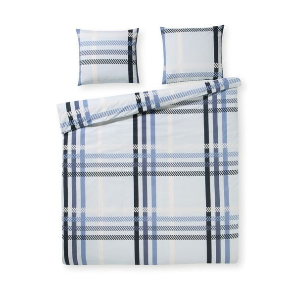 Синьо памучно спално бельо за двойно легло Mario Blue, 240 x 200 cm - Ekkelboom