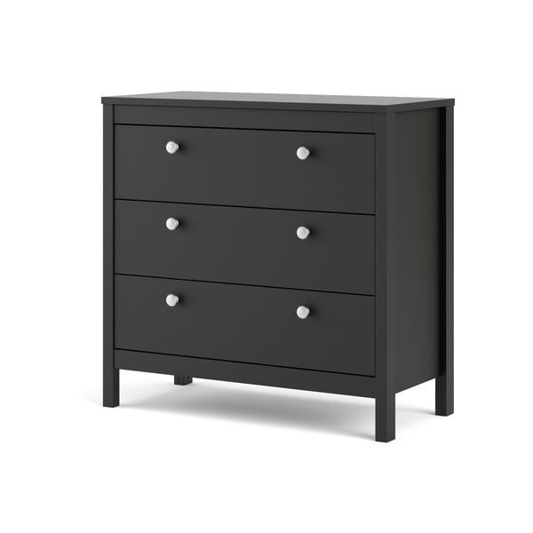 Черен нисък скрин 82x80 cm Madrid – Tvilum-image-3