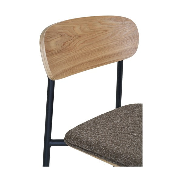 Черен/кафяв бар стол за подреждане от декор от ясен (височина на седалката 66 cm) Estepona – House Nordic-image-1