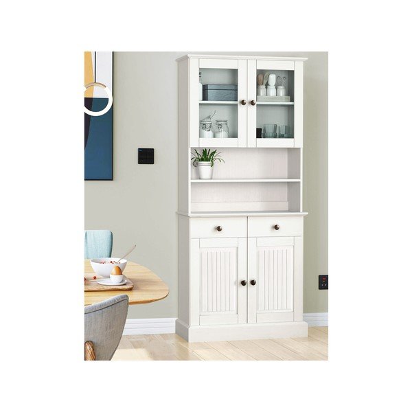 Бяла витрина от масивен бор 181x34 cm Mille – Støraa-image-1