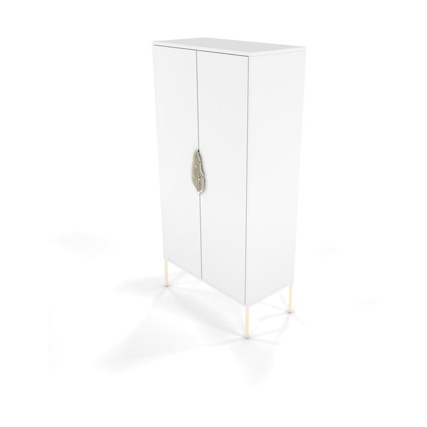 Бял гардероб 80x160 cm Merlin - Skandica-image-3