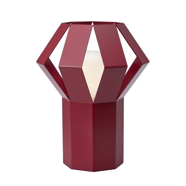 Червена метална настолна лампа с метален абажур (височина 27 cm) Octa – Markslöjd