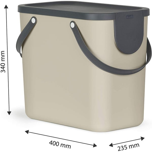 Светлокафяво кошче за боклук за рециклиране от рециклирана пластмаса 25 l Albula – Rotho-image-2