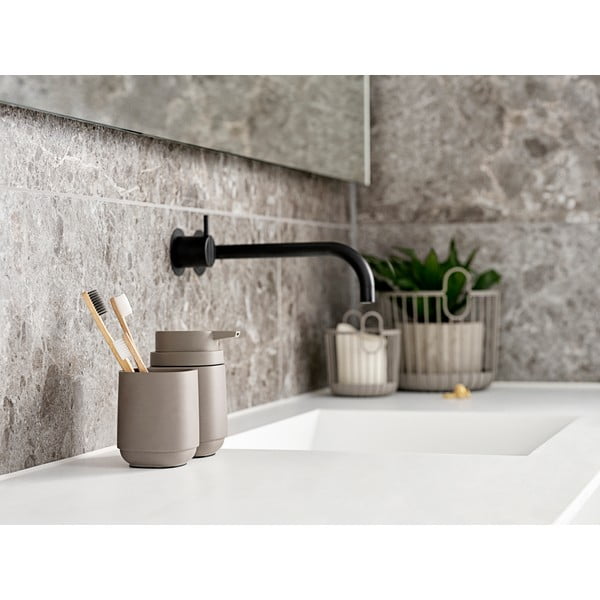 Бежова бетонна чаша за четки за зъби Time - Zone-image-1