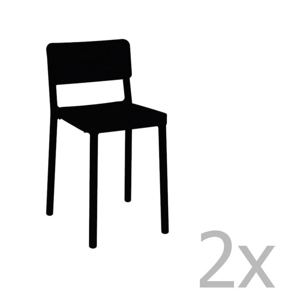 Комплект от 2 черни бар столове, подходящи за открито Lisboa, височина 72,9 cm - Resol