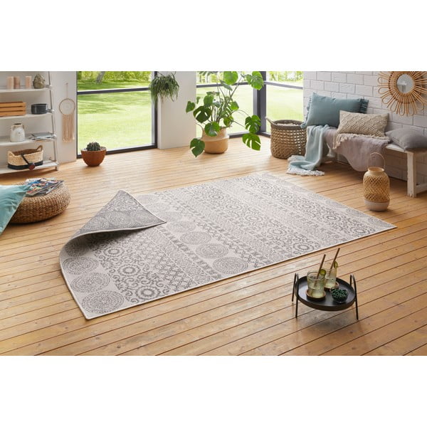 Сив и бял открит килим Кръг, 80 x 150 - Ragami-image-3