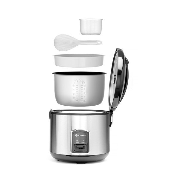 Уред за готвене на ориз в черно и сребристо – Hendi-image-1