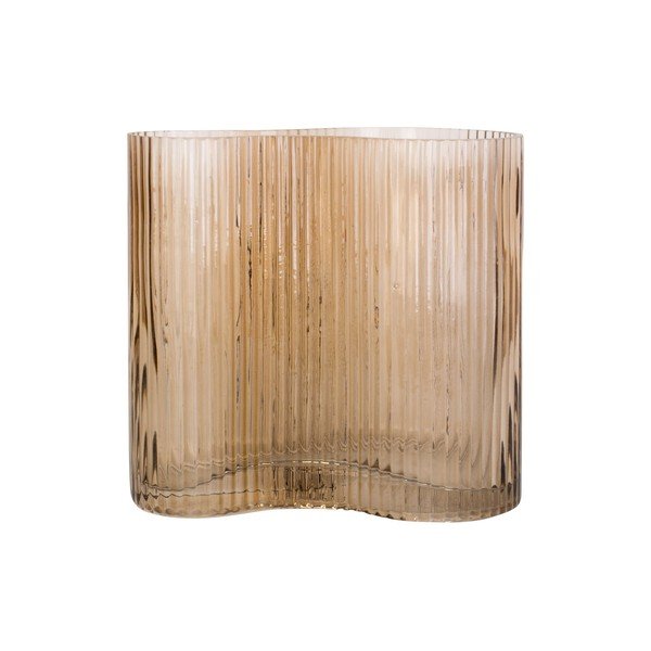 Светлокафява стъклена ваза Wave, височина 18 cm Allure Wave - PT LIVING-image-4