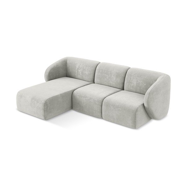 Светлосив шенилов ъглов диван (ляв ъгъл) Lani – Makamii-image-2