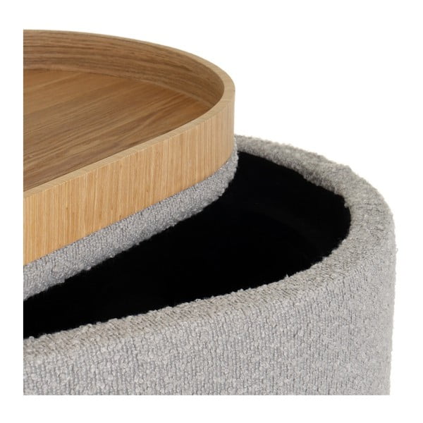 Светлосива табуретка от букле – Casa Selección-image-1