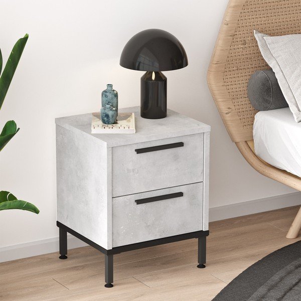 Светлосиво нощно шкафче Signor - Kalune Design-image-1