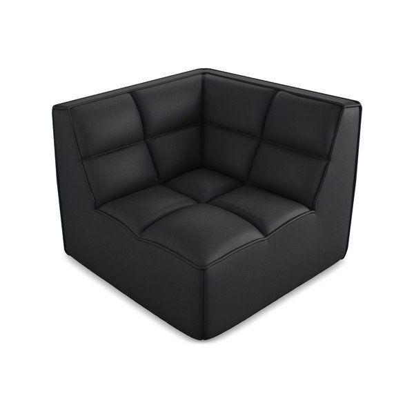 Черен модул за диван от изкуствена кожа Kalai – Makamii-image-1