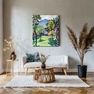 Репродукция на картина на Август Макке - , 50 x 60 cm Tegernsee Landscape - Fedkolor
