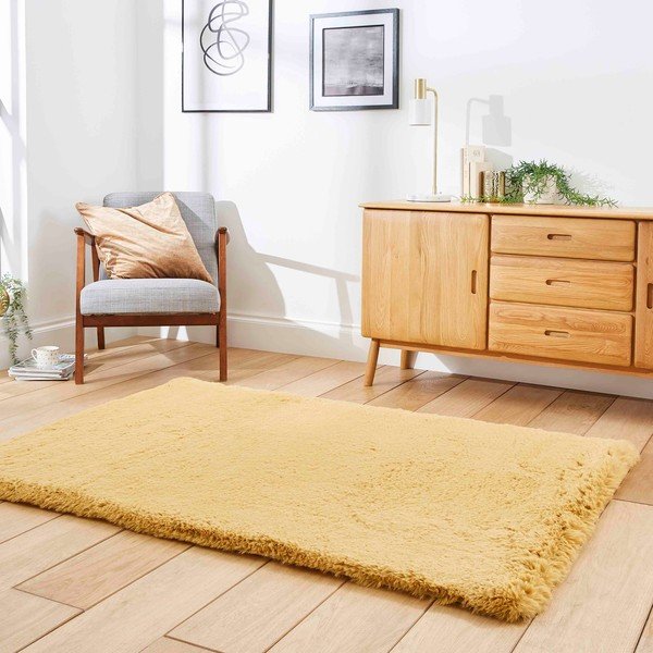 Килим в цвят горчица 80x150 cm Super Teddy – Think Rugs-image-2