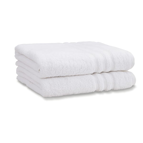 Бели памучни хавлиени кърпи в комплект от 2 бр. от тери 90x140 cm Zero Twist – Catherine Lansfield