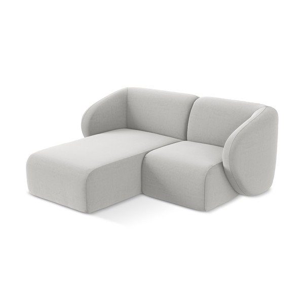 Светлосив кадифен ъглов диван (ляв ъгъл) Lani – Makamii-image-2