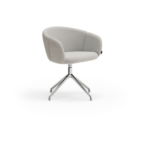 Светлосив тапициран трапезен стол с подлакътници Add – Teulat