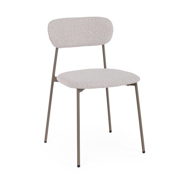 Светлокафяв тапициран трапезен стол Inka – Yes Everyday