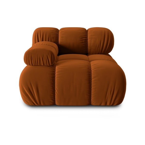 Модул за диван от оранжево кадифе (ляв ъгъл) Bellis - Micadoni Home