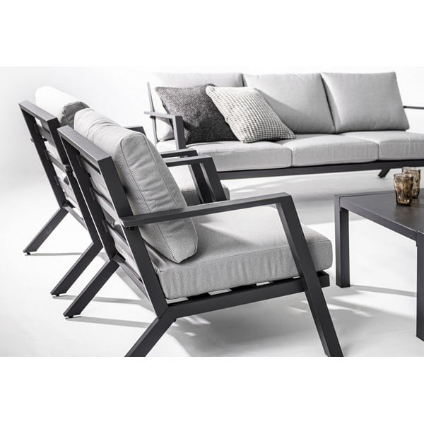 Сив алуминиев градински комплект от за отдих за 4 Harley   – Bizzotto-image-4